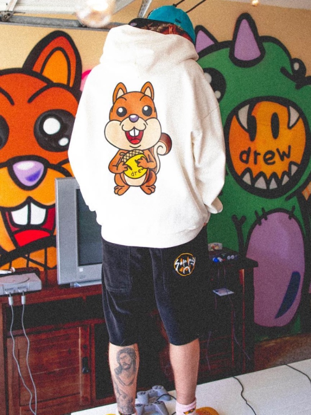 Drew House Sherman Mascot Zip Hoodie "Off White" Oversized Small